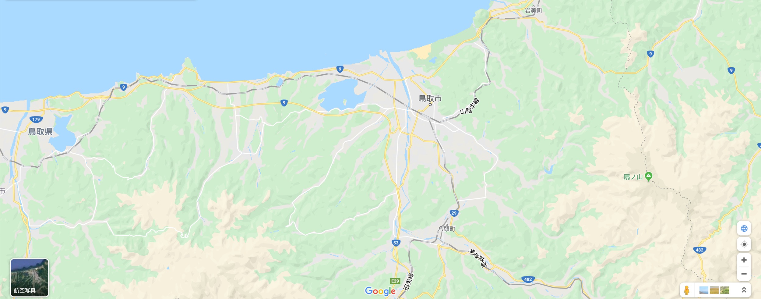 Googleマップ　鳥取市の地図